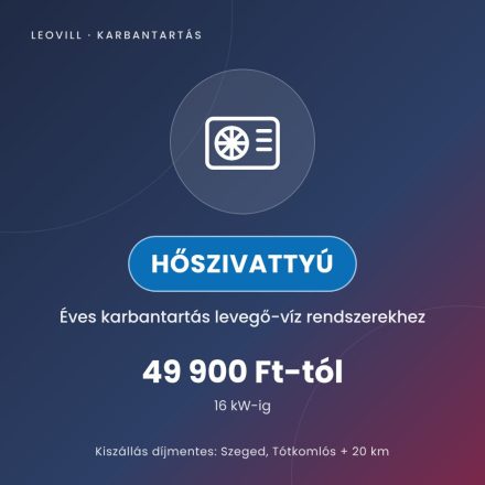 HŐSZIVATTYÚ – Éves karbantartás (16 kW-ig)