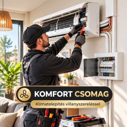 KLÍMA KOMFORT csomag – klímatelepítés villanyszereléssel